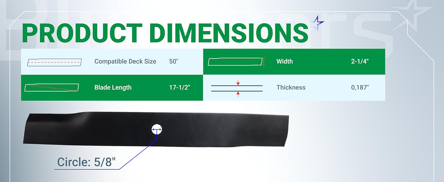 BlueStars 115-5059-03 Mower Blades Fit for oro TimeCutter 50 Inch SS5000 75750 MX5000 75755 MX5060