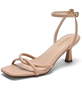 DOBOLIN Platform Heels for Women 4-Inch Ankle Strap Open Toe Sandals Wedding Party Dress Shoes Wi...