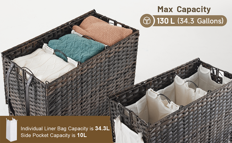 Rolling Laundry Basket with Wheels