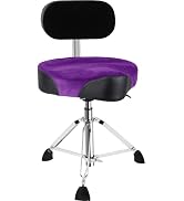 AKLOT Saddle Drum Throne, Hydraulic Drum Throne, Heavy Duty Drum Seat, Height Adjustable Suede Dr...