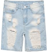 Anbreuinron Boy's Jean Shorts Slim fit Fashion Denim Shorts