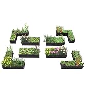 A ANLEOLIFE 12-Pack 4X4X1.5ft & 6X2X1.5ft & 81x81x18 in Deep Root Galvanized Raised Garden Beds O...