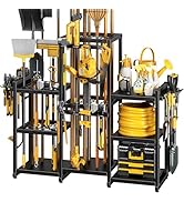 POKIPO 49.5" W Large Power Tool Organizer Wall Mount with Charging Station, 4-Tier Heavy Duty12 C...