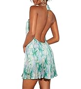 SHENHE Women's Petal Backless Linen Maxi Dress Cut Out Vacation Zipper Long Dresses