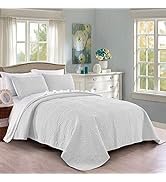 Quilt Set King/Cal King/California King Size Ash Blue - Oversized Bedspread - Soft Microfiber Lig...