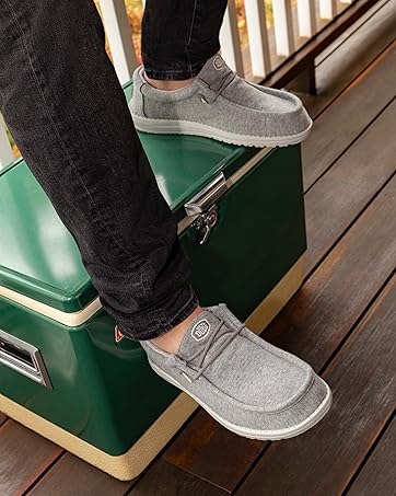 HEYDUDE Men’s Wally Stretch Sox Slip-On Loafer, Lightweight, Breathable, with Flex & Fold Outsole
