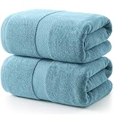 ecolook 2 Pack Bath Towels Set,55x28 Inches,100% Cotton,Lighter Weight,Soft & Highly Absorbent,Qu...