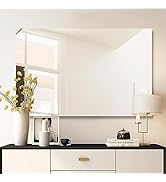 Mirrorons Bathroom Vanity Mirror 48" x 30", Frameless Mirror with Polished Edge, Hangs Horizontal...