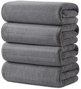 ECOLOOK 4 Pack Microfiber Bath Towels, 31 x 63 inches Extra Large Bath Towel Set, Super Soft High...