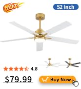 42'' Ceiling Fan with Lights and Remote, Low Profile Modern Ceiling Fan Gold Transparent, ...