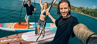 Highpi Inflatable Stand-Up Paddle Board: Wide SUP with Full Accessories, Anti-Slip EVA Deck, Padd...