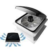 hurrventer Build-in Rain Shield RV Roof Fan Vent Trailer Camper 10 Speed 12V 14'' Reversible