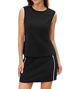 Casly Lamiit Two Piece Sets for Women Summer Outfits Casual Crew Neck Sleeveless Top Short Tennis...