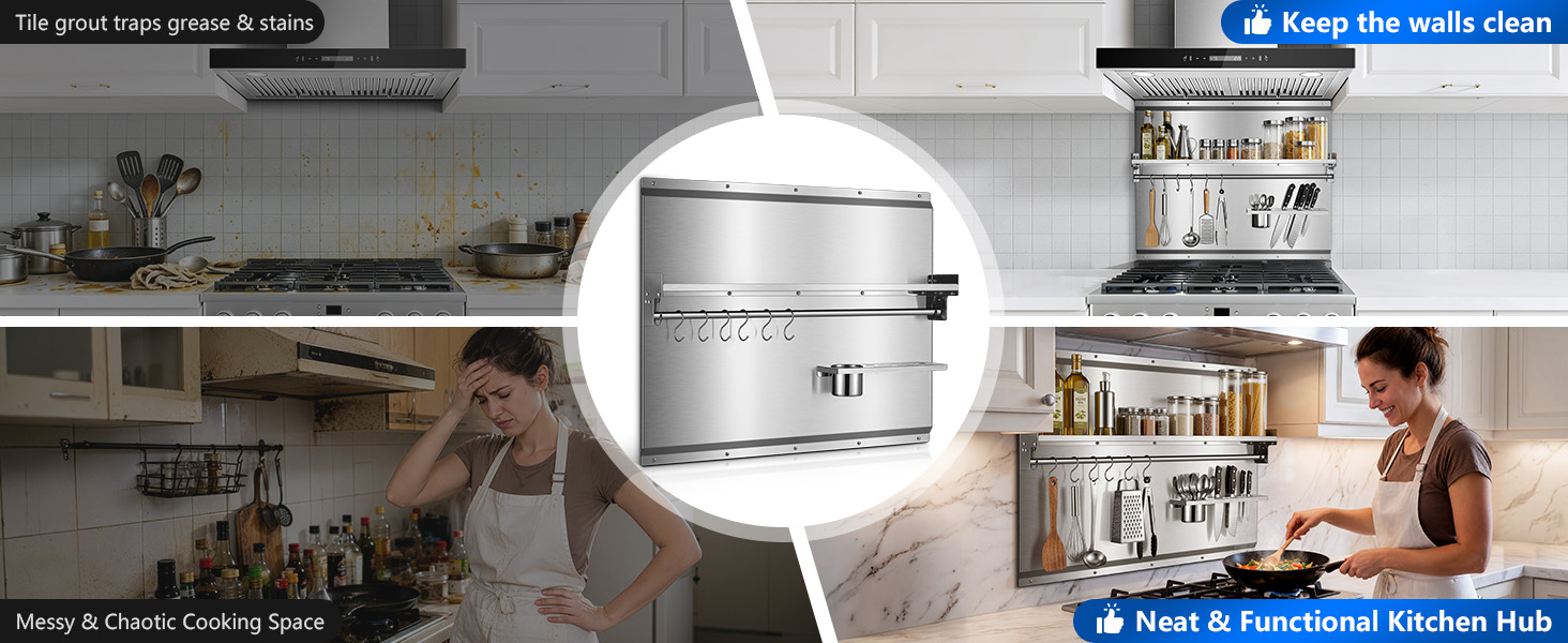 JOEAONZ Stainless stove guard with rack
