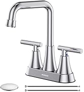 Matte Black Bathroom Sink Faucet, Hurran 4 inch Bathroom Faucets for Sink 3 Hole with Pop-up Drai...