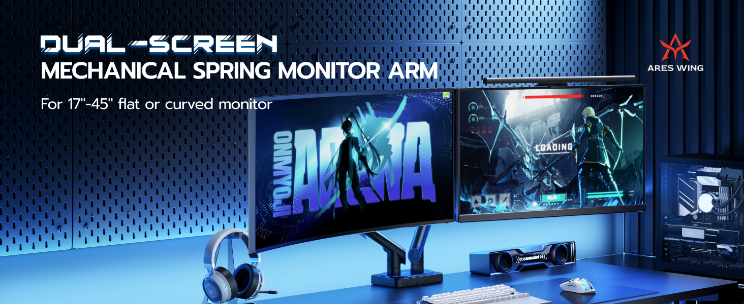 dual monitor arm