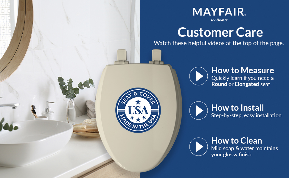 Helpful video resources at the top of the page, easy install, how to measure correct size, cleaning