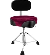 AKLOT Saddle Drum Throne with Backrest, Hydraulic Drum Throne, Heavy Duty Drum Seat, Height Adjus...