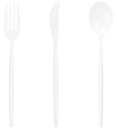 Supernal 180pcs Plastic Silverware Heavy Duty Ivory Plastic Utensils Cutlery Disposable Beige Par...