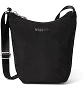 Baggallini Swift Crescent Crossbody Bag for Women - Lightweight 12"x8" Travel Purse Handbag
