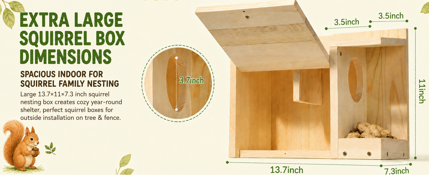 BFAZKXY Large Squirrel House for Outside,