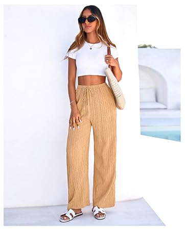 PRETTYGARDEN Women's Wide Leg Work Pants Business Casual High Waisted Loose Palazzo Trouser Summe...