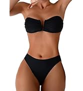 SHENHE Women's 2 Piece Swimsuit Floral Print Halter Tie Side Triangle Bikini Set
