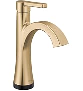 Delta Lineax Touchless Bathroom Faucet 1-Hole with Touch On Technology, Matte Black Single Hole B...