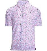 Alex Vando Mens Golf Shirt Moisture Wicking Classic Print Golf Shirts for Men