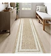 OJIA Modern Bordered Washable Rug 3'x5', Printed Non Slip Rug for Living Room Soft Bedroom Entry ...