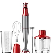 Immersion Blender Handheld, Corded Electric Blenders Portable Stick Mixer with 2 Mixing Speed and...