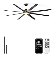 Phylluz 72'' Ceiling Fan with Light - Remote & APP Control, 3 CTT Dimmable, 6 Speed Reversible DC...