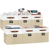 13x13 Cube Storage Bins, Collapsible Fabric Storage Baskets with Reinforced Bottom & Handles, for...