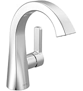Delta Lineax Brushed Nickel Bathroom Faucet 1 Hole, Single Hole Bathroom Sink Faucet for Vanity, ...