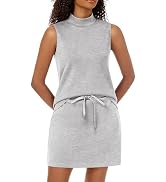 Casly Lamiit Two Piece Skirt Set for Women Sweatsuits Tennis Outfits Casual Mock Neck Sleeveless ...