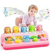 Duchong Pop Up Toys for 1 Year Old Boy Girls, Interactive Cause and Effect Learning Toys with Mus...