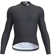 Wulibike Men's Cycling Jerseys Long Sleeve Bike Biking Shirts Full Zip with Pockets Road Bicycle ...