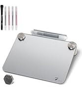 Aqua Blue Mini Desktop Pure Glass Whiteboard, Small Slope Slick Desk Whiteboard Glass, Desk White...