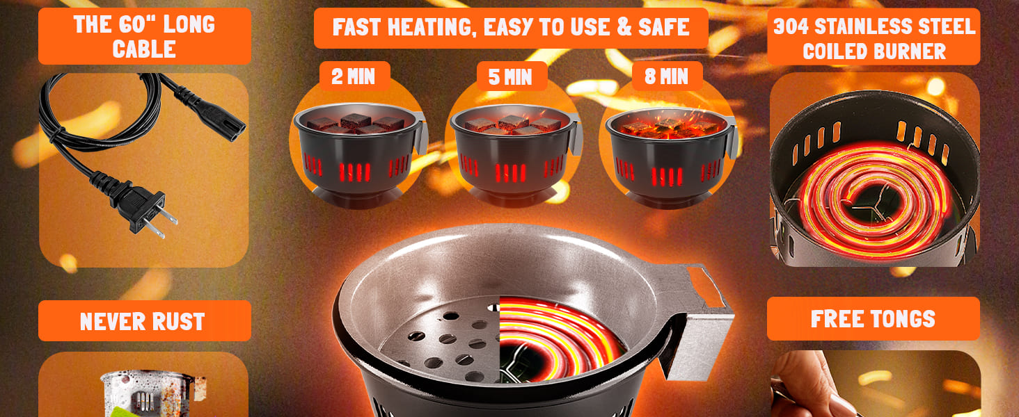 Hookah Coal Burner for Hookah Premium Multipurpose Electric Stove for Hookah Coals Burner