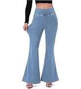 TONIRY Bell Bottom Jeans for Women High Waisted Stretchy Flare Jeans with Pockets Trendy Crossove...