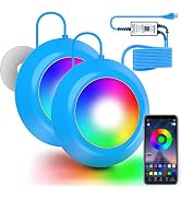 LyLmLe LED Pool Lights for Aboveground Pool 50W 2 in 1 Double Lights for Giant Pool, Magnetic Und...