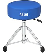 AKLOT Drum Throne, Hydraulic Round Drum Stool, 4.1in Memory Foam Seat, Adjustable Heavy Duty Chai...