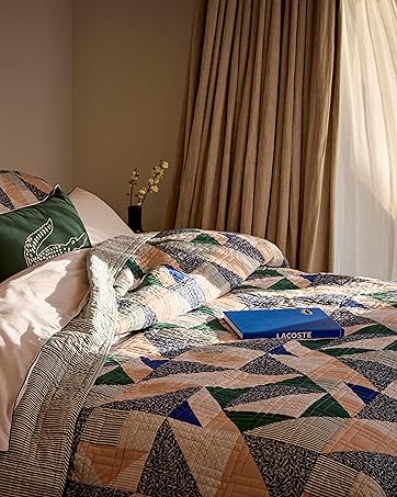 Lacoste 50" x 70" Sportswear Throw Blanket – Ultra Soft Cozy & Comfy Sweatshirt Knit, Premium Cot...