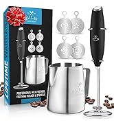FrothMate Powerful Milk Frother Handheld - Drink Mixer for Coffee, Lattes, Cappuccinos, Mat...