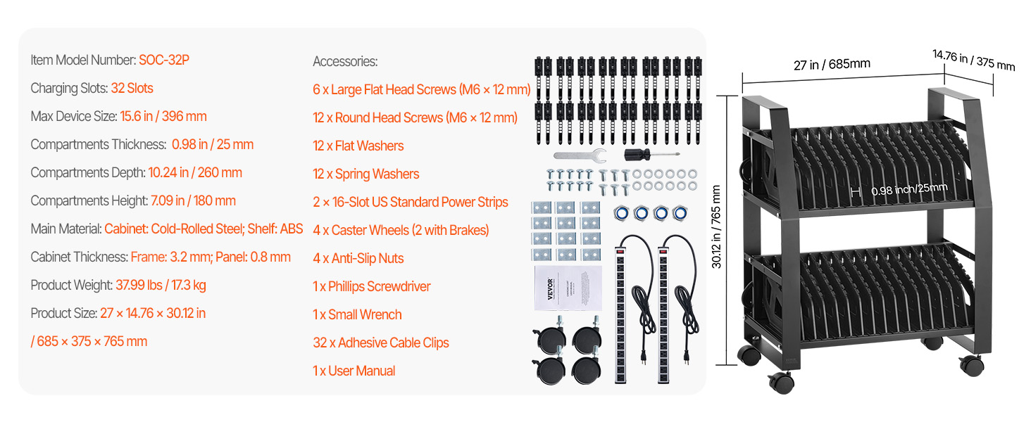 mobile open charging cart
