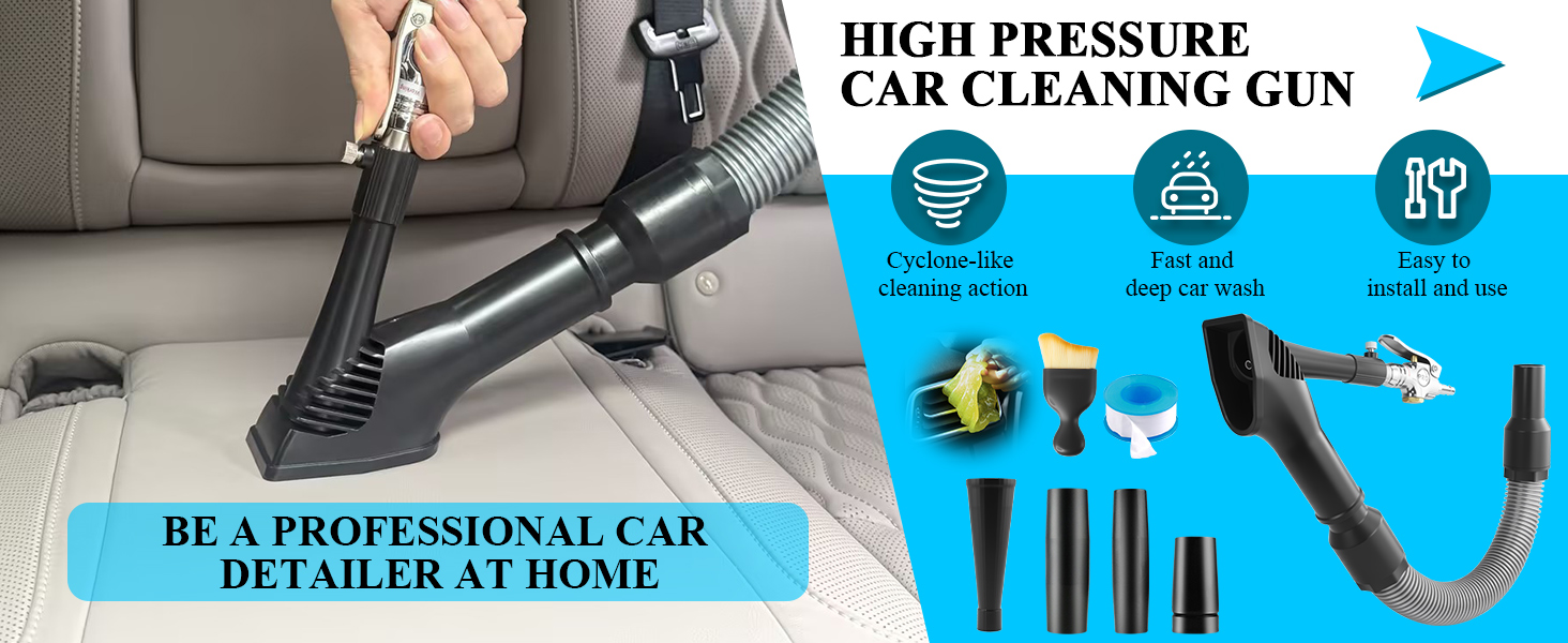 GOCCIDA 2IN1 Car Interior Detailing Air Blow Gun & vacunm Gun