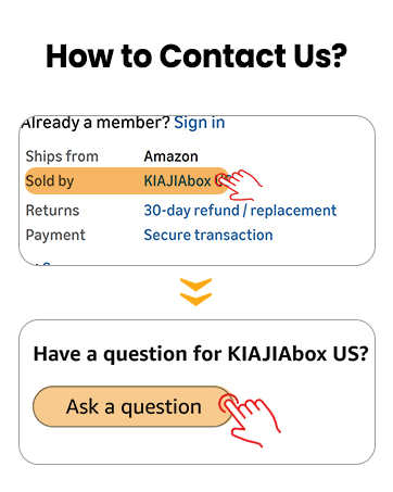 Kaijia Box Care service features showing 180-day quality guarantee, lifetime technical help, 30-day free returns, and 24/7 fast support with icons and text