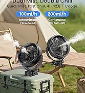 Koonie 10000mAh Battery Operated Misting Fan with Clip, Portable 8'' Mist Fan for Desk with Max. ...