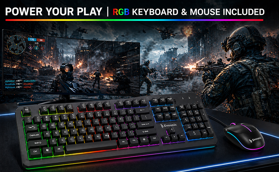 Evounic ARGB LGHTING FANS Gaming Desktop PC