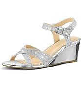 PIZZ ANNU Women's Espadrille Low Wedge Heel Sandals with Buckle Ankle Strap Close Toe Casual Dres...